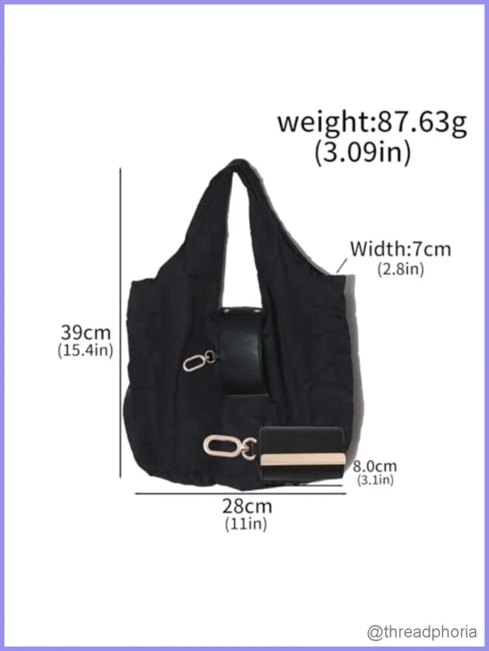 Foldable Reusable Shopping Bag Keychain Faux Leather Pouch Tote for Travel